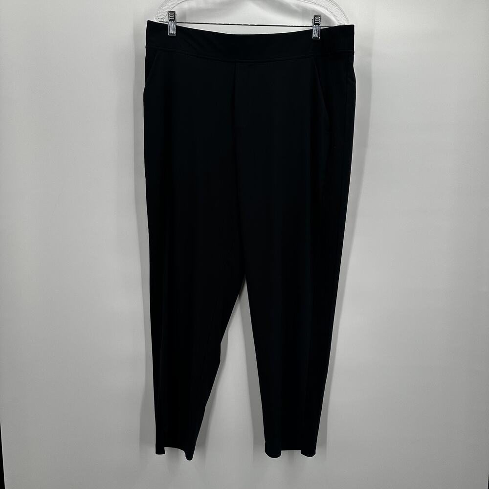 Athleta Brooklyn Ankle Pants‎ Womens 16 Black Tapered Stretch Work Office Casual